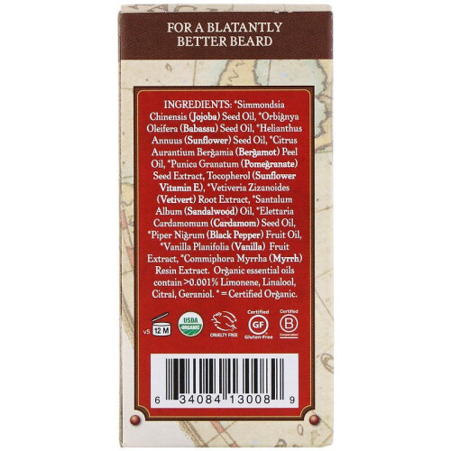 Badger, Navigator Class, Bartöl, Bergamotte & Vanille, 1 fl oz (29,6 ml) 1