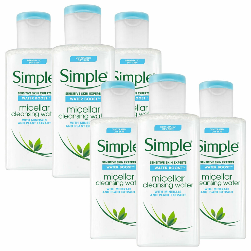 Simple Water Boost Cleansing Micellar Water, 6 pack of 200ml