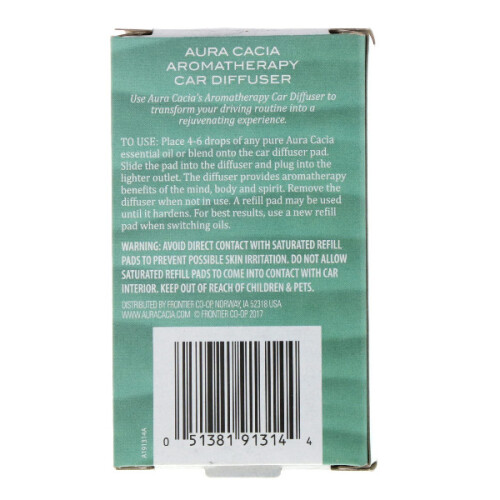 Aura Cacia, Aromatherapie-Car-Diffusor, 1 Diffusor, 5 Ersetzungspads 2