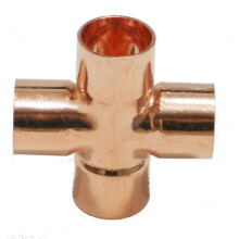 (15mm, 10) Copper End Feed Cross 4 Way Pipe Fitting Connector UK stock