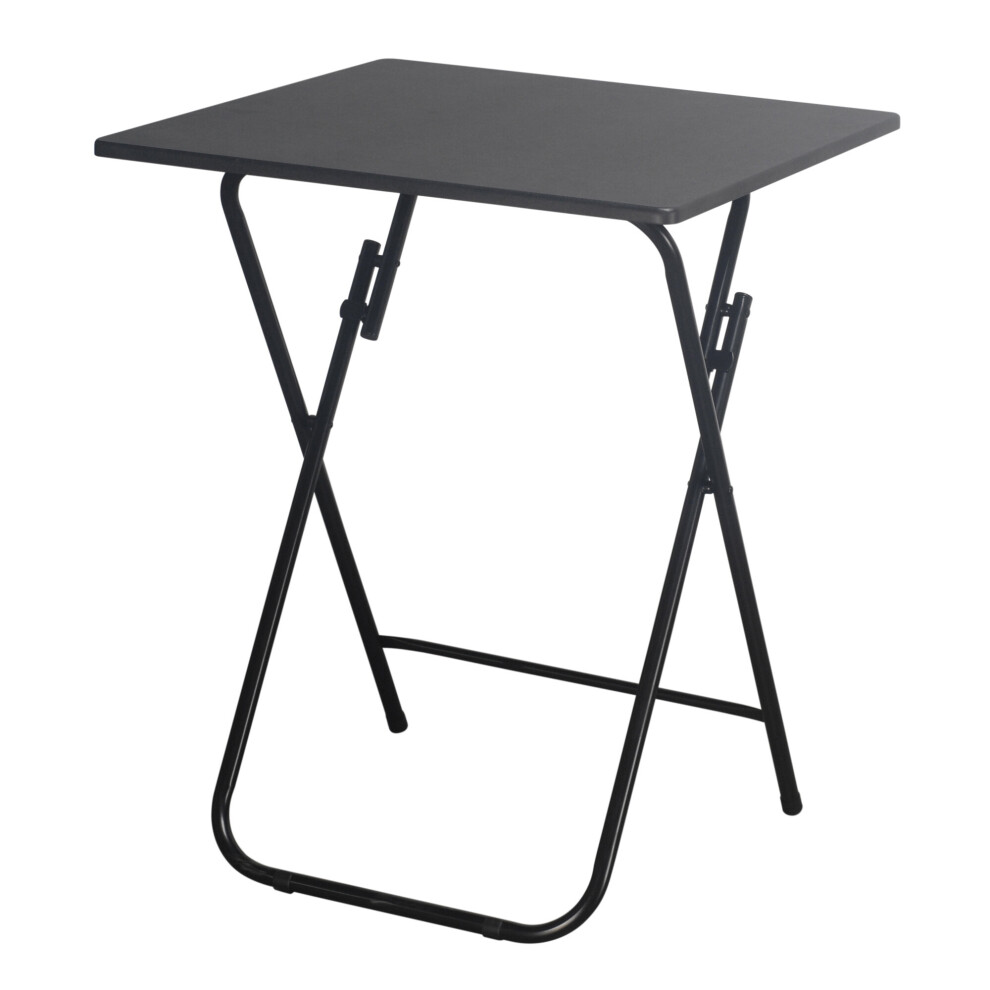 (Black, Small) Folding Side Table Indoor Outdoor Coffee Drink