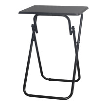 (Black, Large) Folding Side Table Indoor Outdoor Coffee Drink