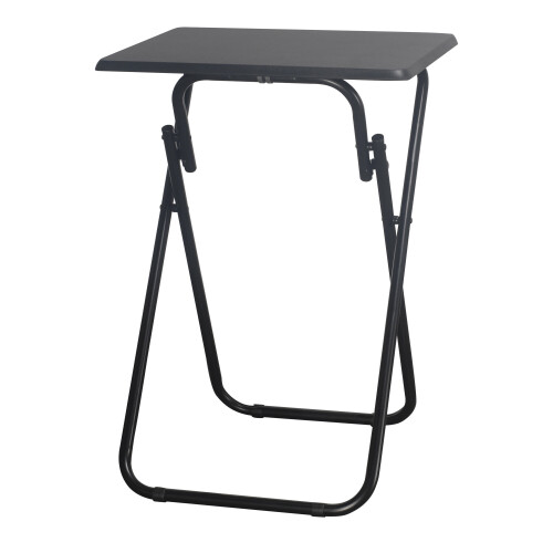 (Black, Large) Folding Side Table Indoor Outdoor Coffee Drink