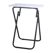 (White, Large) Folding Side Table Indoor Outdoor Coffee Drink
