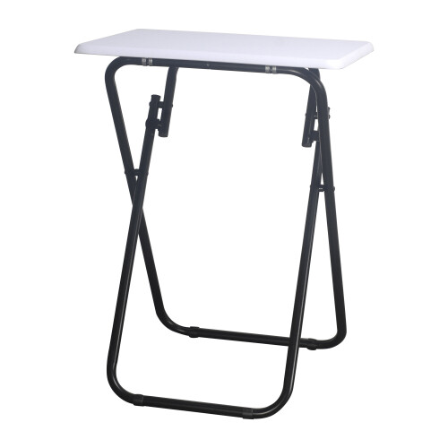 (White, Large) Folding Side Table Indoor Outdoor Coffee Drink