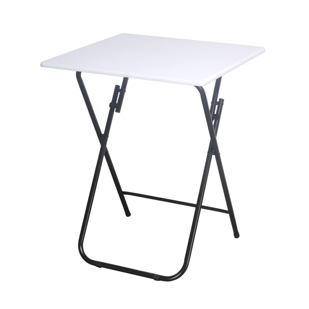 (White, Small) Folding Side Table Indoor Outdoor Coffee Drink