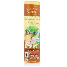 Badger, Cocoa Butter Lip Balm, Creamy Cocoa, 0.25 oz (7 g)