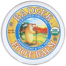 Badger Company, Organic, Foot Balm, Peppermint & Tea Tree, 21g