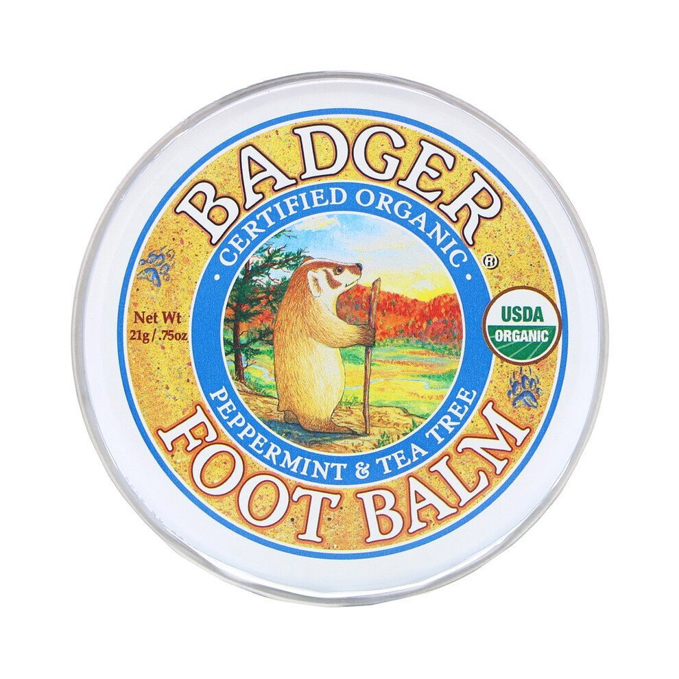 Badger Company , Organic, Foot Balm, Peppermint & Tea Tree, 21G