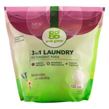 Grab Green, 3-in-1 Laundry Detergent Pods, Lavender ,132 Loads, 2,376g