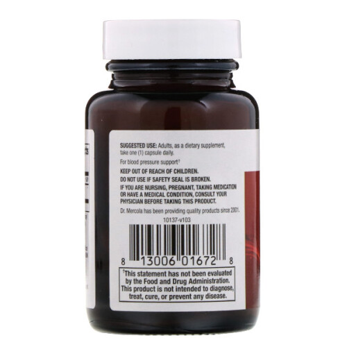 Dr. Mercola, Ekologisk Blodtryckssupport, 30 Kapslar 2