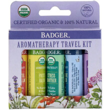 Badger, Aromaterapiresoringskit, 5 Pack, 0,15 oz (4,3 g) Varje