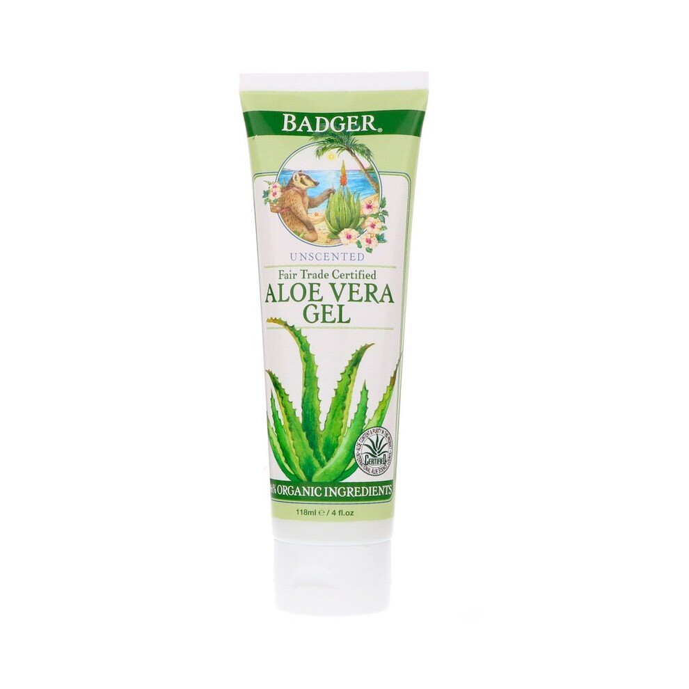 Badger Company , Aloe Vera Gel, Unscented, 4 Fl Oz (118 Ml)