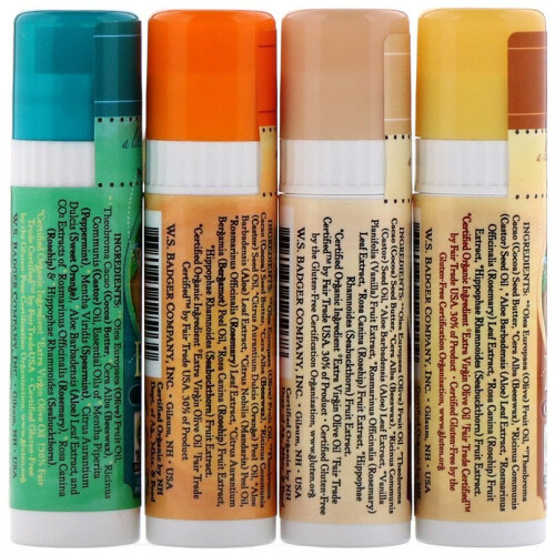 Badger, Kakaobutter-Lippenbalsam-Set, 4 Pack, 0,25 oz (7 g) Jeder 2