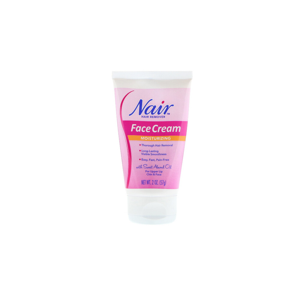 Nair, Hair Remover, Moisturizing Face Cream, For Upper Lip, Chin & Face, 57g