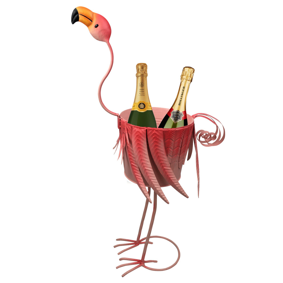 URBNLIVING Large Metal Flamingo Champagne Bucket | Novelty Drinks Bucket