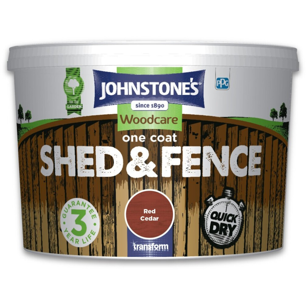 (Red Cedar, 9L) Johnstones One Coat Shed And Fence