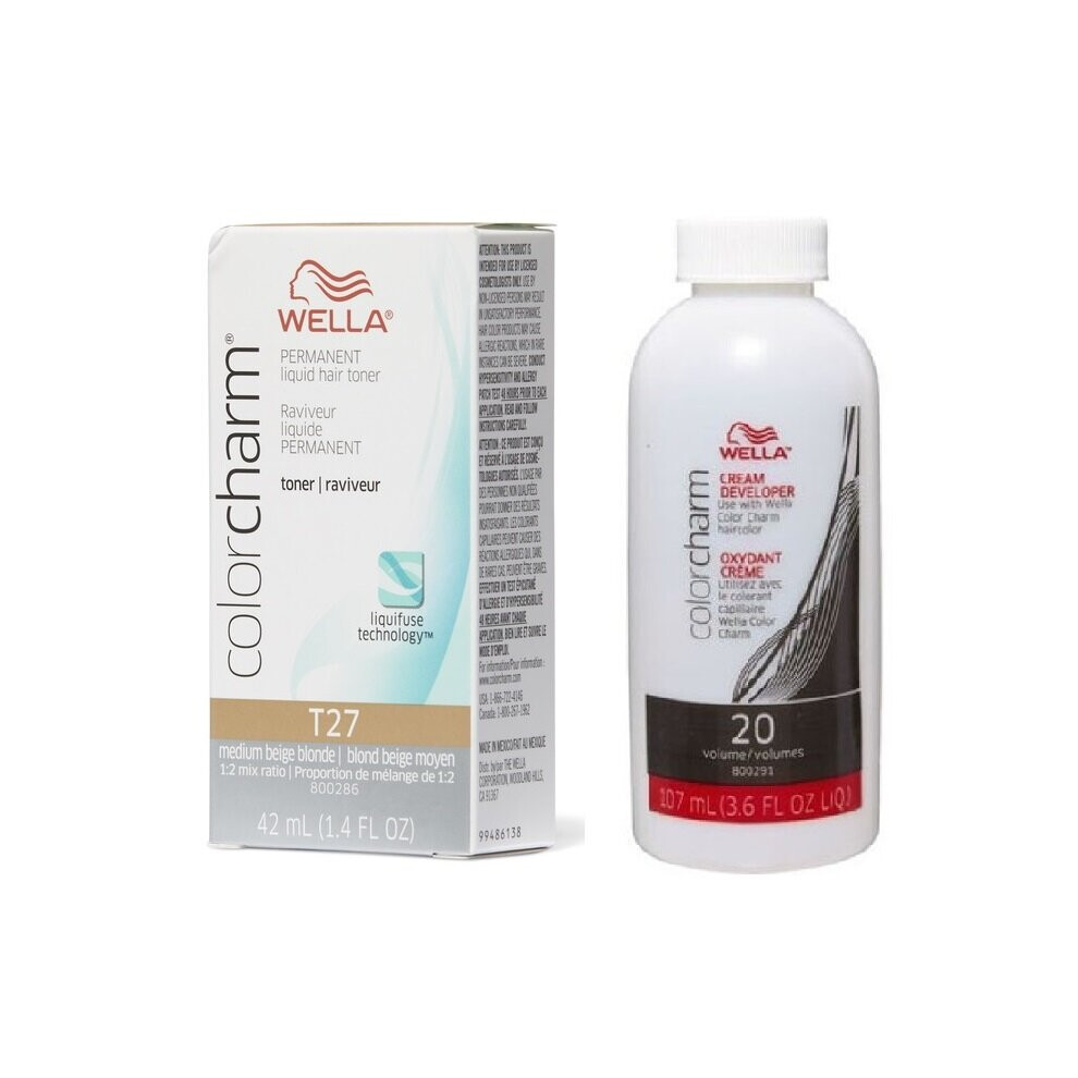 Wella (Medium Beige With Cream Developer -106Ml) Blonde Colour Charm | Permanent Liquid Hair Toners