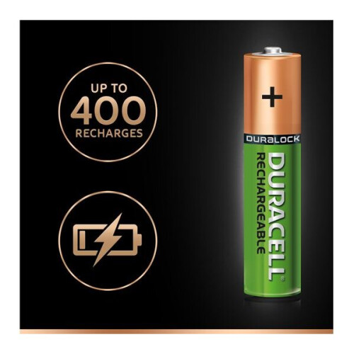 Duracell 4pk Duracell AAA Size 750mAh Rechargeable Batteries 2