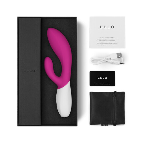 LELO INA Wave Rabbit Vibrator, Cerise, Wave Motion Double Stimulation (Clit and G-Spot) - Ultra Quiet with 10 Vibration Patterns 1