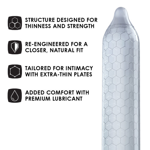 LELO LELO HEX Condoms Re-Engineered - Ultra-Thin Extra Pleasure, 12 Pack (2044) 1