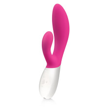LELO INA Wave Rabbit Vibrator, Cerise, Wave Motion Double Stimulation (Clit and G-Spot) - Ultra Quiet with 10 Vibration Patterns