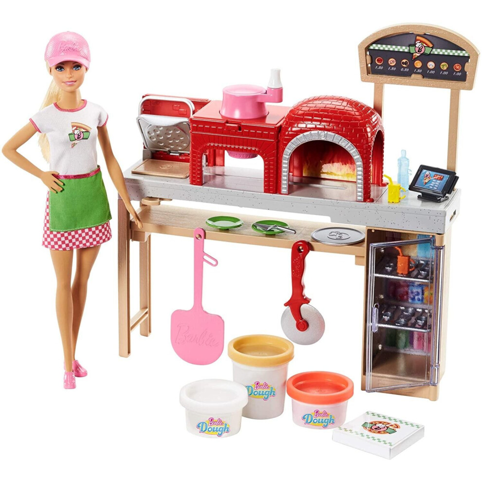 Barbie FHR09 Pizza Chef Doll and Playset, Multicolour