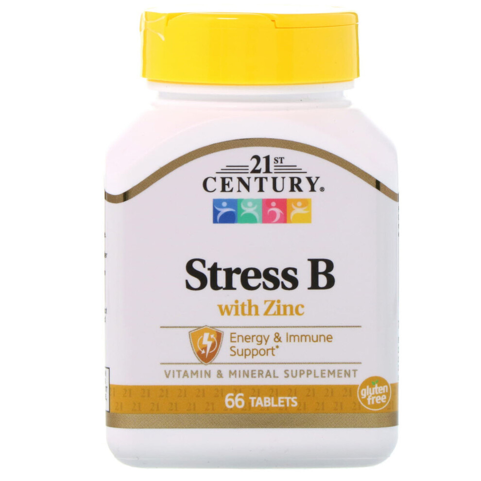 Photos - Vitamins & Minerals 21st Century Stress B with 500 mg Vitamin C and 23.9 mg Zinc, 66 Tablets - Extra Strength Immune + Energy Support 22331 