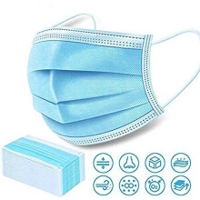 100 uds. de mascarillas desechables de tres capas, cubrebocas quirúrgicos