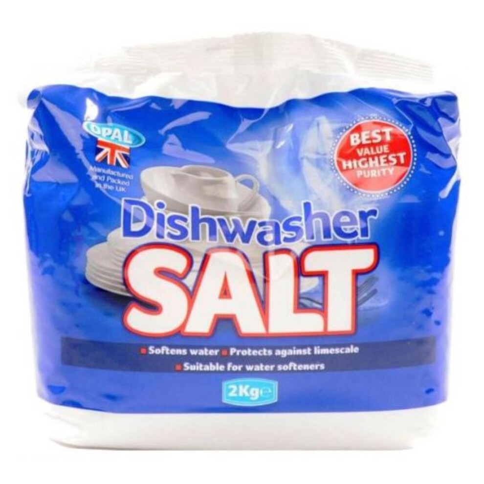 Opal Dishwasher Salt Bulk Pack- 2kg Bag│Protects Against Limescale & Watermarks