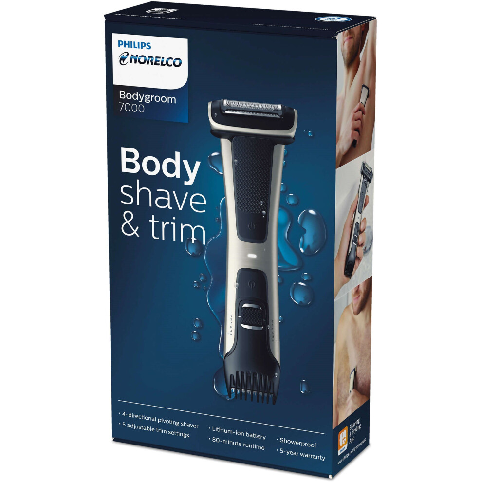 Philips Norelco Bodygroom 7000 Body Shave & Trim BG7030/49 Lithium Ion Power Groomer