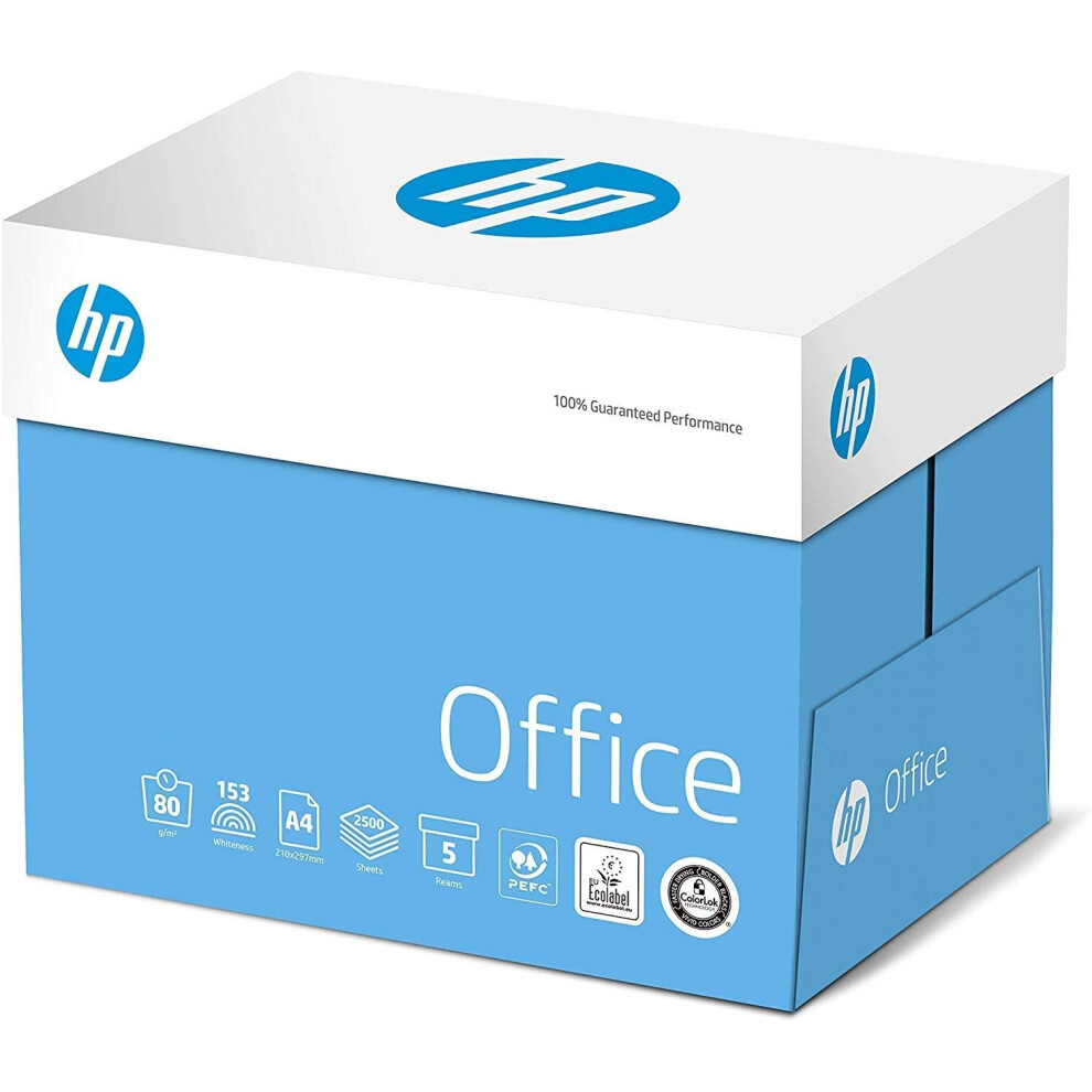 HP 80 Gsm A4 White Office Copier Paper (1 Box Contains 2500 Sheets)