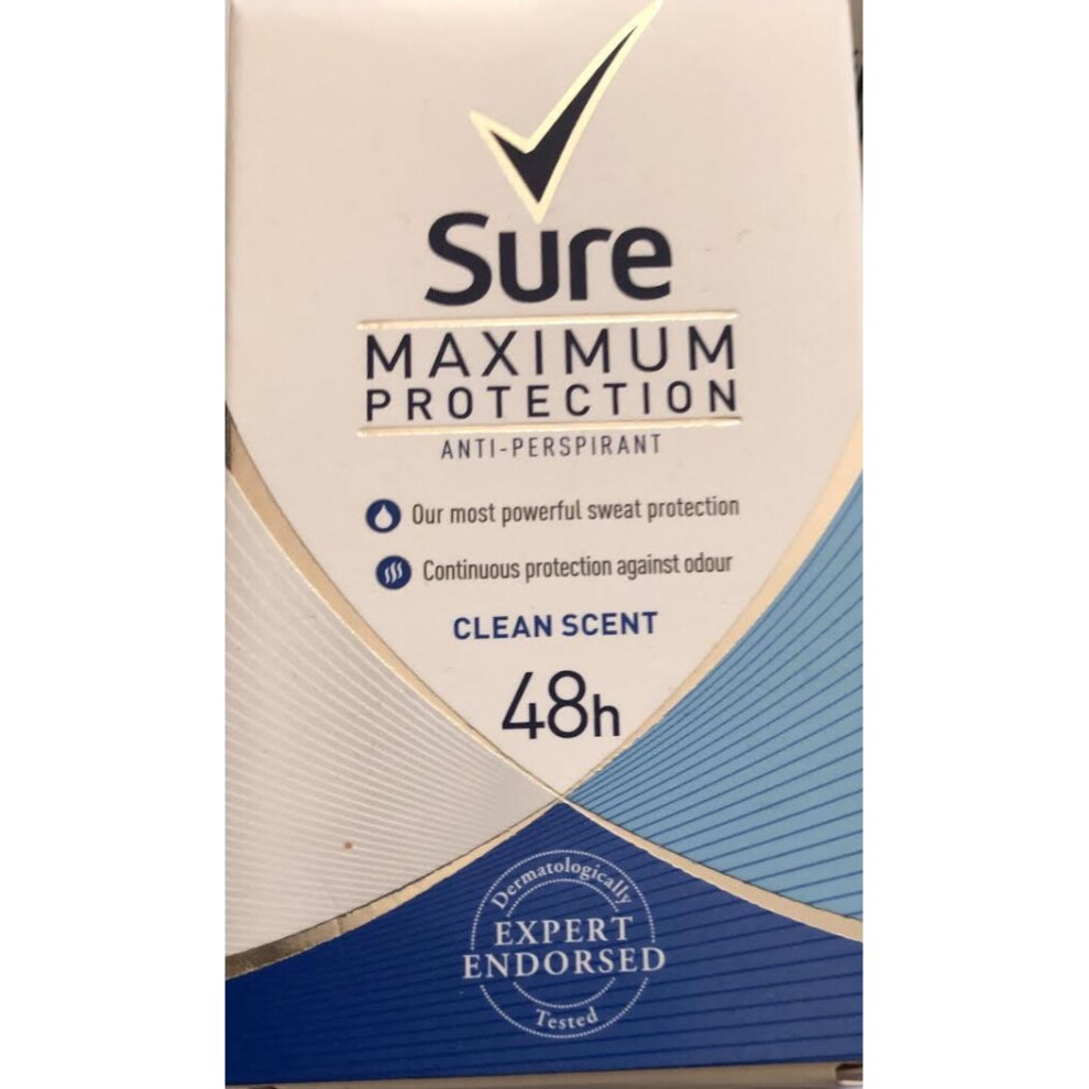 Sure Women Maximum Protection Clean Scent Deodorant, 45Ml