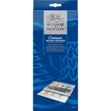 Zestaw farb akwarelowych Winsor & Newton Cotman Studio Zestaw 45 półpatelni z pędzlem