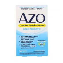 Azo, Équilibre Féminin Complet, Probiotique Quotidien, 5 Milliards, 30 Capsules Quotidiennes