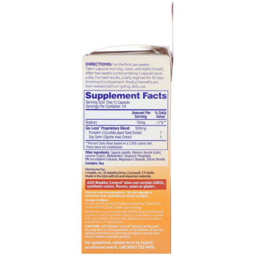Azo, Bladder Control with Go-Less, 54 Capsules 2