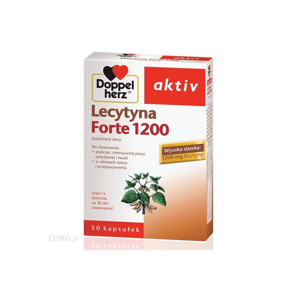 Polskie Suplementy Doppelherz Aktiv Lecytyna Forte 1200 Mg, 30 KapsuåEk Â Wspiera Koncentracjä, PamiäÄ I OdpornoåÄ Na Stres Podczas Nauki Walmark