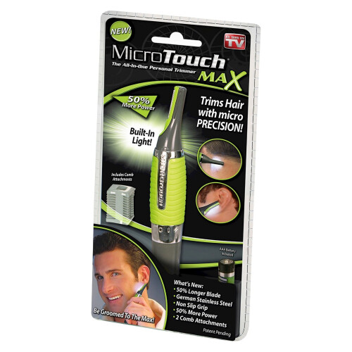 MicroTouch MAX All-In-One Personal Trimmer for Nose, Ears & Neck - with LED Light