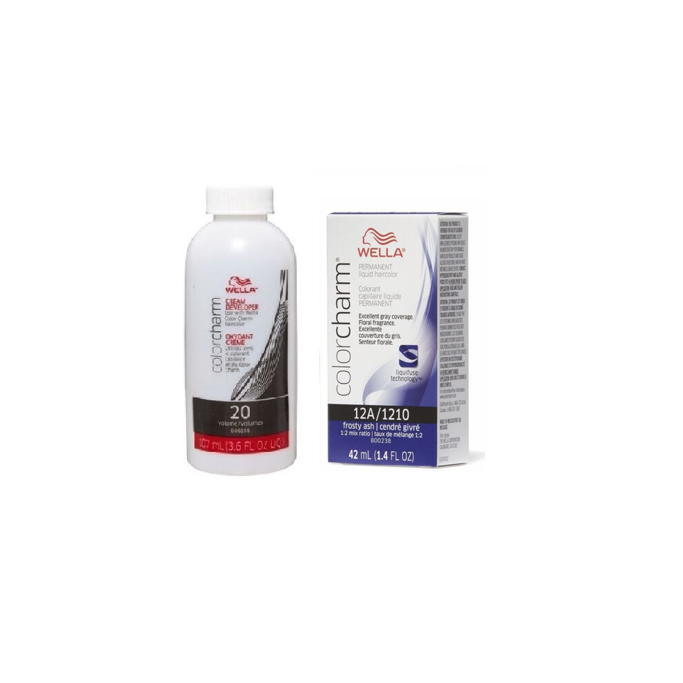 Wella (12A+ Developer (Vol. 20) 3.6Oz) Color Charm Permanent Liquid Color | Permanent Hair Dye Multicoloured