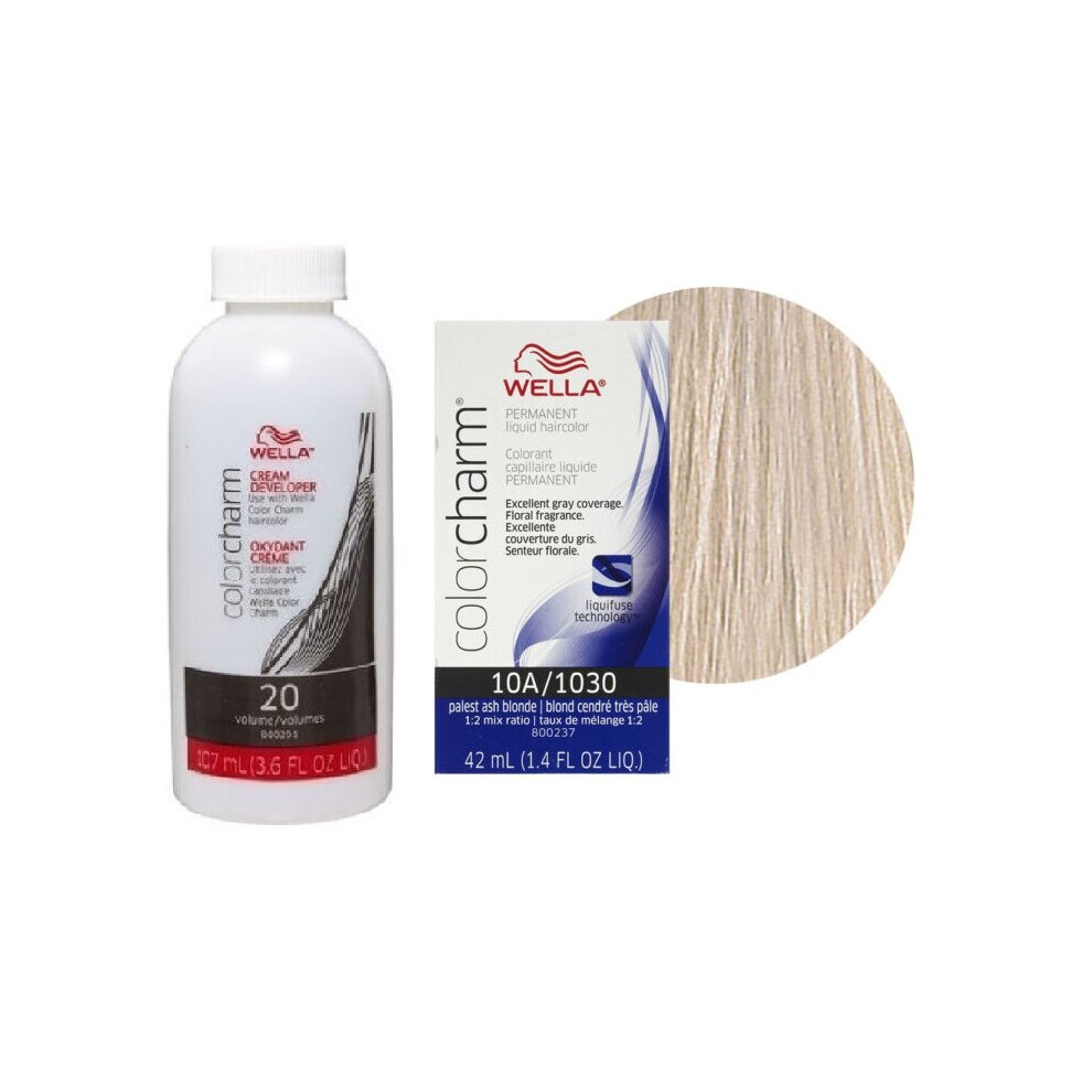 Wella Multicoloured (10A+ Developer (Vol. 20) 3.6Oz) Color Charm Permanent Liquid Color | Permanent Hair Dye