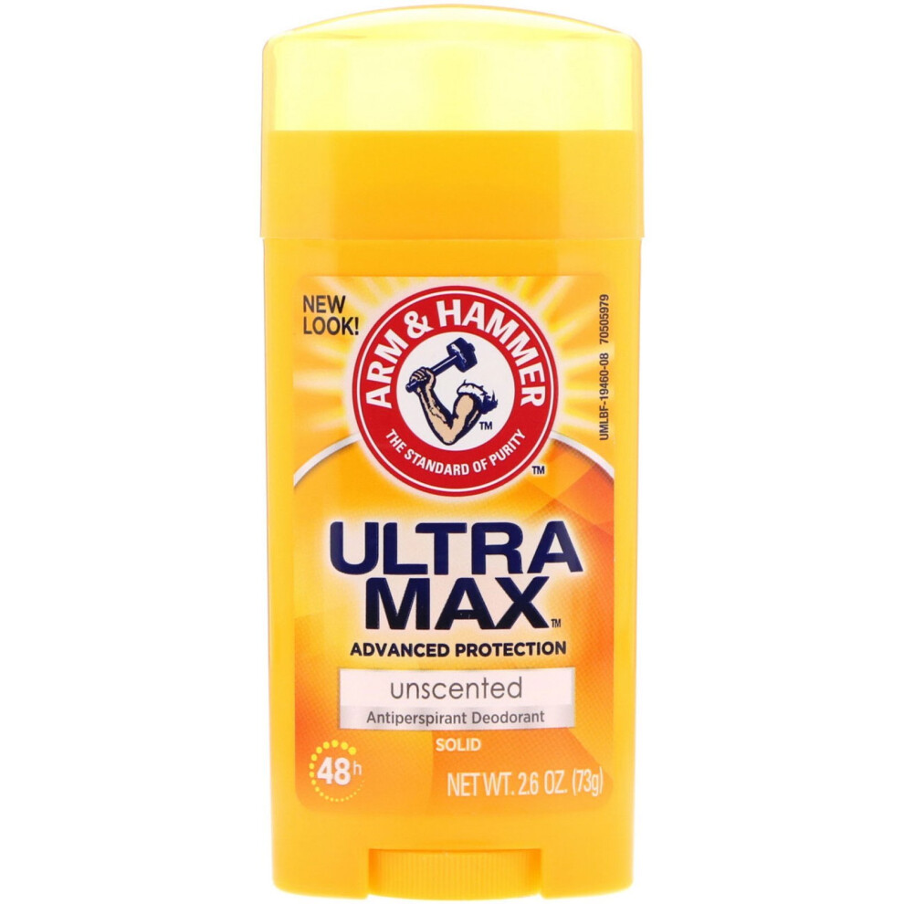 Arm & Hammer, Solid Antiperspirant Deodorant, Womens, Unscented, 73g