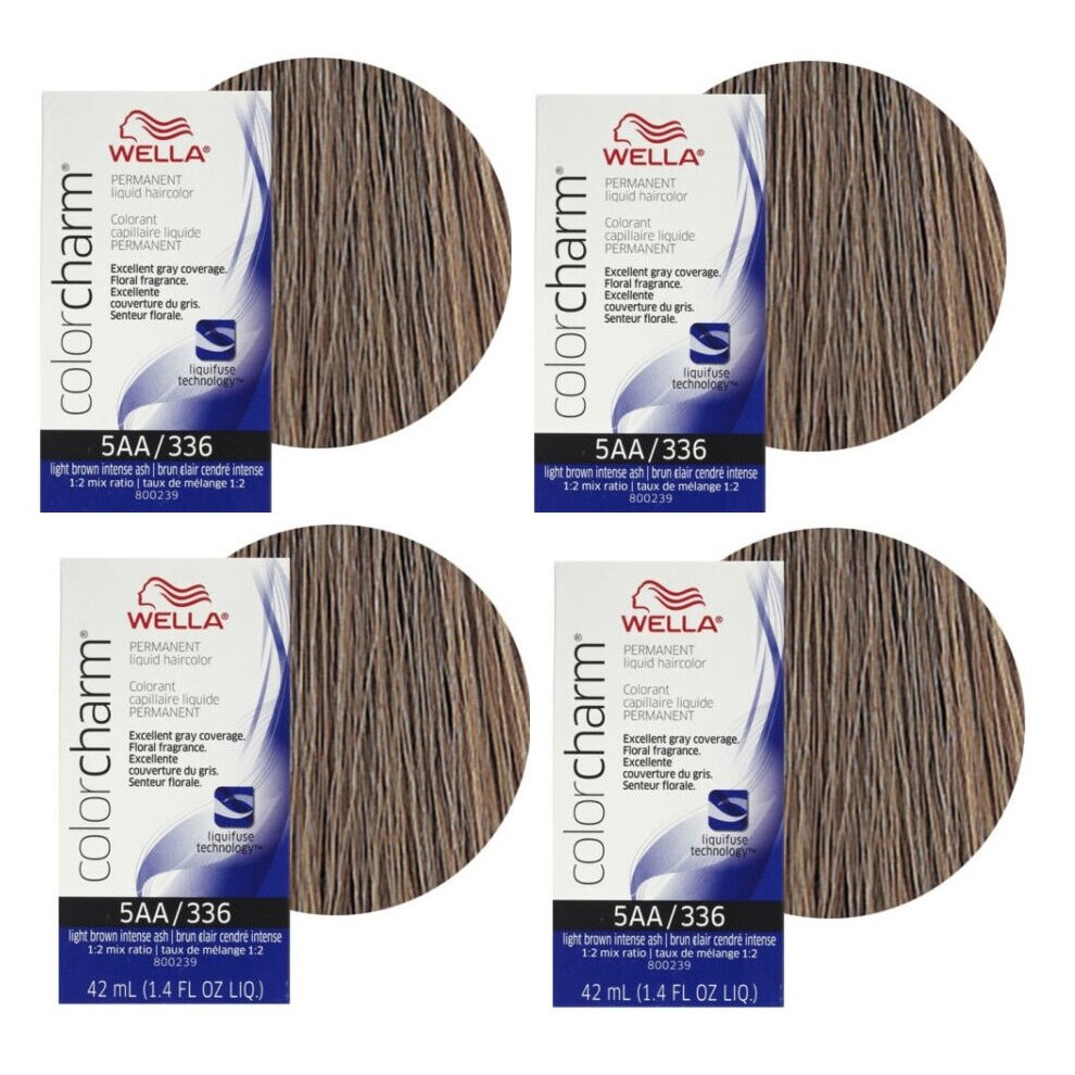 (4Pk 5AA Light Brown Intense Ash ) Wella Color Charm Permanent Liquid Color | Wella Permanent Hair Dye