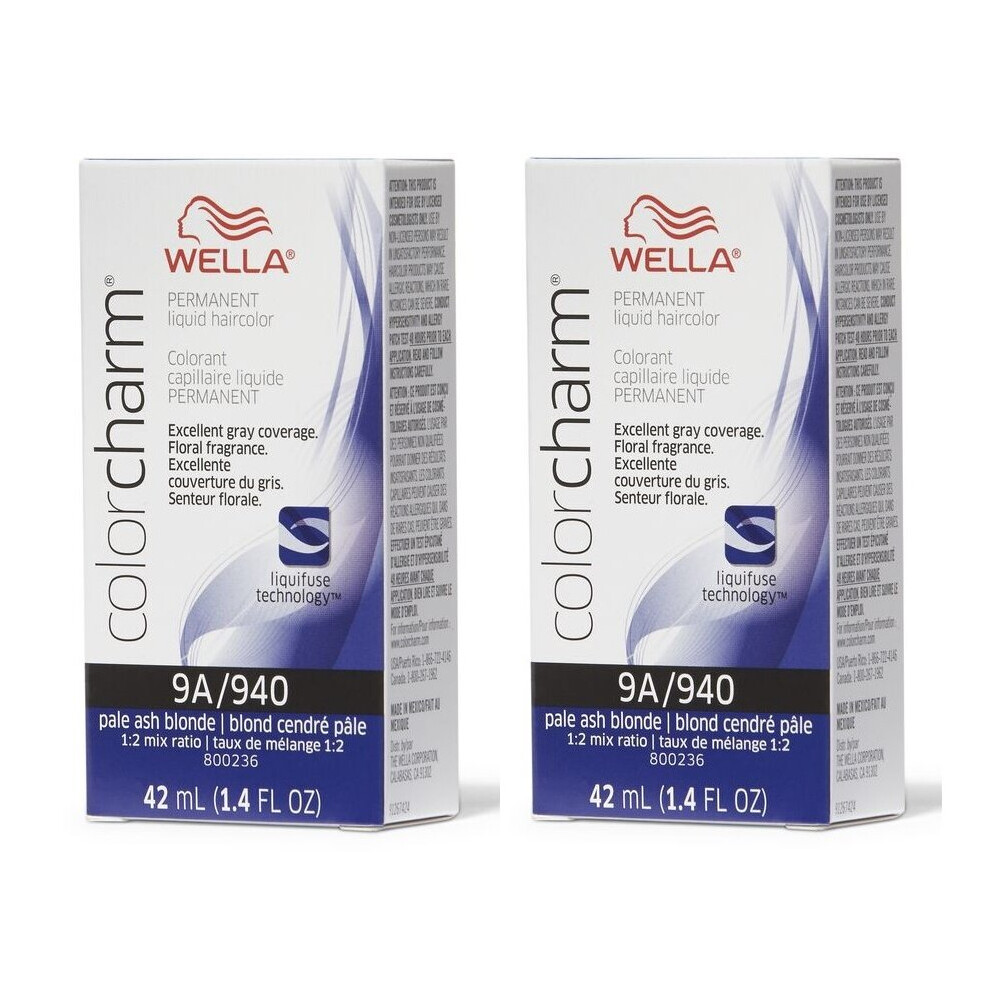 Wella (2Pk 9A Pale Ash Blonde ) Color Charm Permanent Liquid Color | Permanent Hair Dye Multicoloured