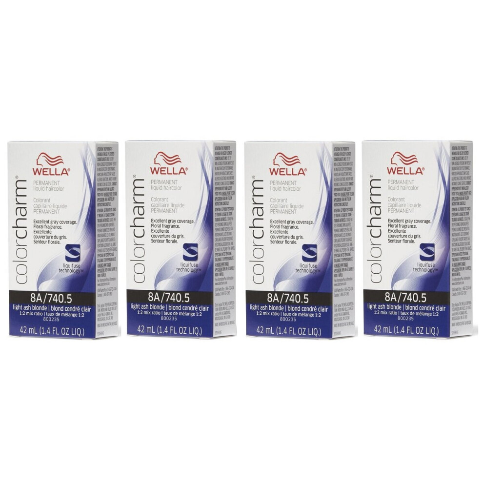 (4Pk 8A Light Ash Blonde ) Wella Color Charm Permanent Liquid Color | Wella Permanent Hair Dye