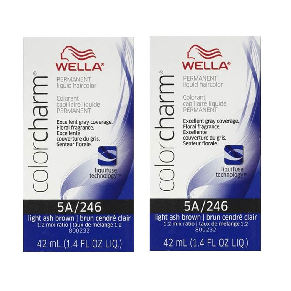 (2Pk 5A Light Ash Brown ) Wella Color Charm Permanent Liquid Color | Wella Permanent Hair Dye