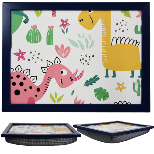 (Dinosaurs) GEEZY Large Wooden Bean Bag Cushioned Lap Tray - 44 x 34cm