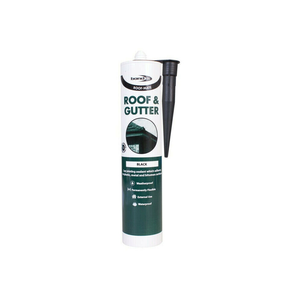 Bond It Roof & Gutter Sealant Black Waterproof Adhesive Seal Leaks 5060021361608