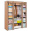 (Coffee) Canvas Wardrobe | Fabric Hanging Clothes Storage 1