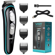 VGR Black Stainless Steel Hair Clippers | Rechargeable Hair Trimmer