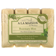 A La Maison de Provence, Hand- & Körperseifenstück, Rosmarin Minze, 4 Stück, je 3,5 oz (100 g)